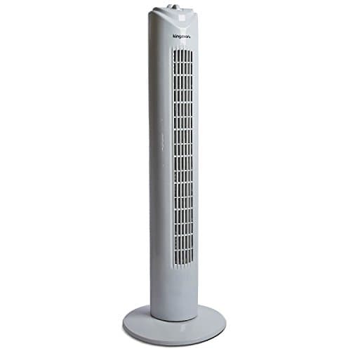Slim Powerful 29" Oscillating 3 Speed 45W Cooling Free Standing Portable Tower Fan with 90 Degree Swing and 120 Minute Timer for Home and Office (White)