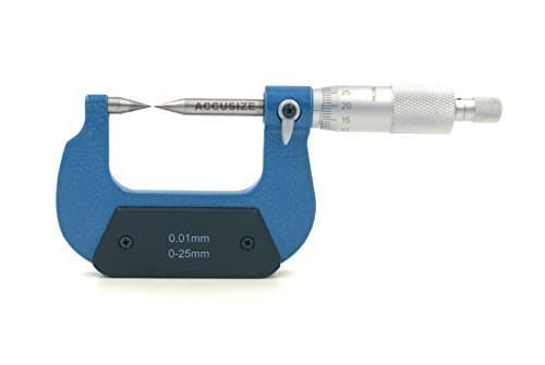 Accusize - 0-1" x 0.0001" Point Micrometers in Fitted Box, Carbide Tipped Point, #2004-1001