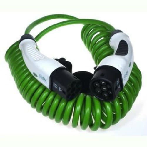 EV Fast Charging Coiled Cable Type 2 To Type 2 16 Amp (8 Meter)