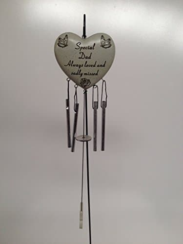 SPECIAL DAD HEART WIND CHIME MEMORIAL / GRAVESIDE TRIBUTE. DF14941