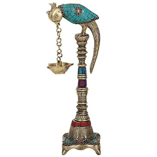 SHIVIKA Parrot Showpiece with Hanging Diya