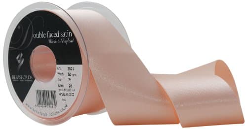 Berisfords 50 mm Double Faced Polyester Satin Ribbon, Peach