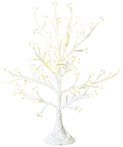 Arclite NBL-050-3 Cherry Blossom Tree, 2.5' Height, with White Trunk, Clear Crystals and Warm White Lights