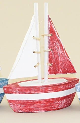 Wooden Boat Ornament (Red)