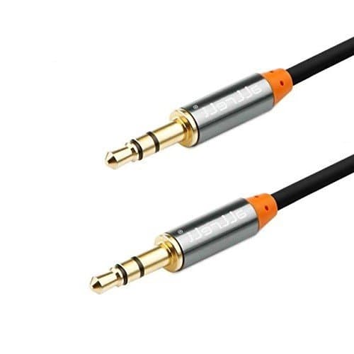 aLLreLi 1M 3.5mm Premium Auxiliary Audio Cable AUX Cable for Beats Headphones, iPods, iPhones, iPads, Home / Car Stereos and More - Black