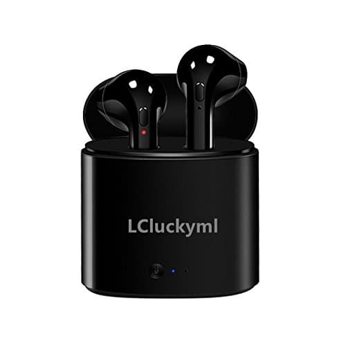 True Wireless Headphones Mini Bluetooth V4.2 Stereo Earbuds with Mic Portable Charging Case for Iphone (1000mAh charge box,Black)