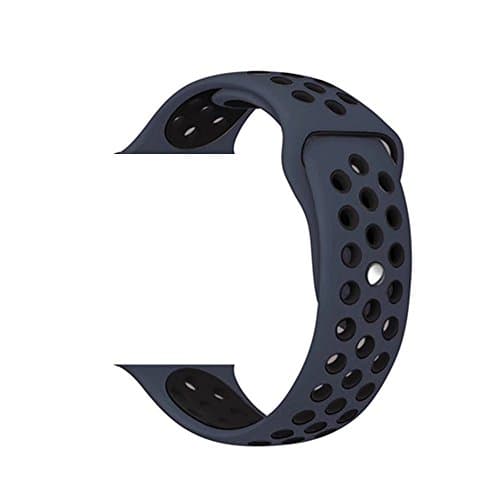 For Apple Watch Sport Band, Soft Silicone Quick Release Replacement Strap for Apple iWatch Series 1 Series 2 ZONEYILA (M/L 42mm, Dark Blue / Black)