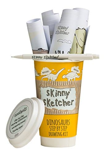 SKINNY SKETCHER STEP BY STEP DRAWING KIT. DINOSAURS