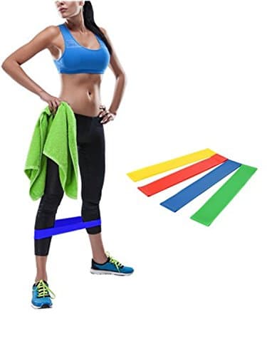 Resistance Loop Bands Exercise Bands, Backever Set of 4 Workout Bands Resistance Bands Pilates Bands Set with Carry Bag for Workout and Physical Therapy, E-Guide, Pilates, Yoga, Rehab, Improve Mobility and Strength