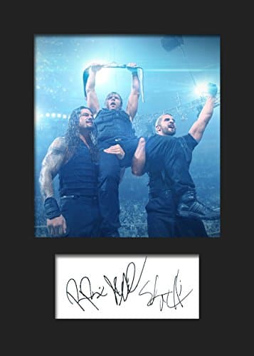 THE SHIELD WWE #3 Signed Mounted Photo A5 Print