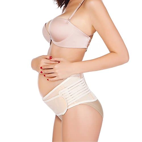 Maternity Support Belt Breathable Abdominal Binder Comfortable Pelvic Support Belly Belt (Khaki)