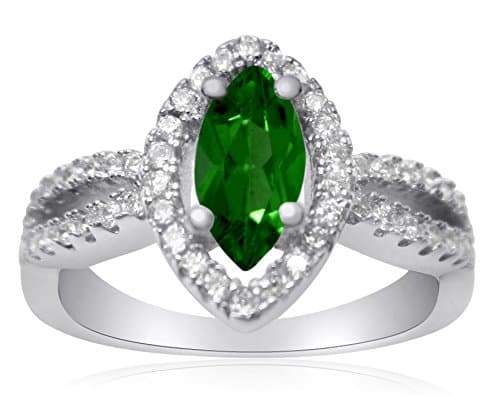 Velini, ladies ring R3036, 925 sterling silver, micro pave setting, quality AAA cubic zirconia stones with green colored glass stone