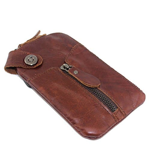 Modelshow Men's Genuine Leather Car Key Cases Car Remote Control Package Bag (brown)