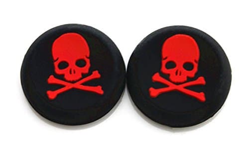 LilysWorld - Analog Controller Cap Cover Thumb Stick Grip for Sony PS4 PS3 XBOX One 360 Controller Skull (Red)
