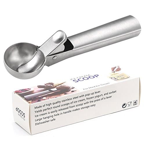 Ice Cream Scoop Trigger 403 Stainless Steel Trigger Spoons Cookie Dough Scooper and Water Melon Scoop, DP1001