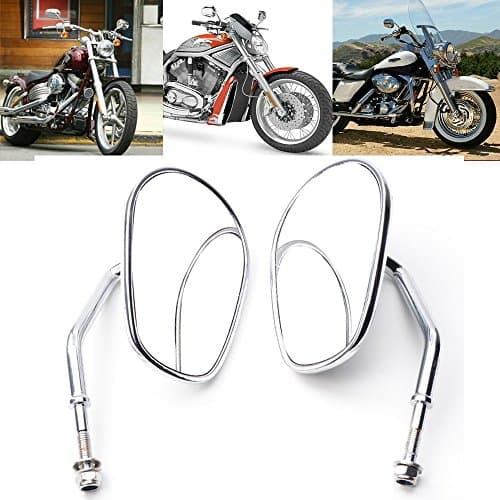 Anzene Chrome Rearview Mirrors for Flstc Fxdb Dyna Fxdf Flstf 8mm (Chrome)