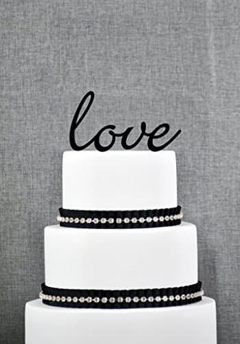 Script LOVE Wedding Cake Topper Romantic Wedding Cake Decoration in your Choice of Color Modern and Elegant Wedding Cake Toppers