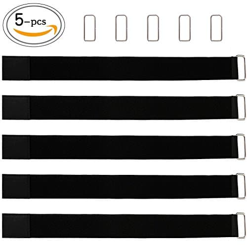 Homvan 5 Pack Adjustable Strap Velcro for Hoverboard Kart Books Box Travel Luggage Bag with 5 Extal Metal Buckle
