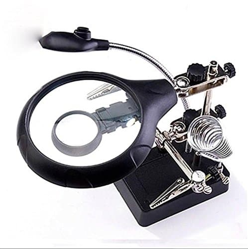 With power lamp function magnifying glass 10 times stand Magnifier desktop cell phone repair soldering iron