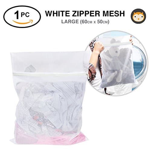 Single Mesh Zipper Laundry Bag, Zippered Mesh Net Wash Bag, Mesh Washing Bags - Single Large Size