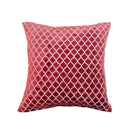 Versace Square Cushion Cover Soft Chenille Squares 43x43cms (Red)