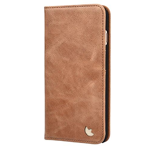 MediaSkins iPhone 6S Plus Leather Case. Premium Slim Leather Stand Case / Cover for Apple iPhone 6 Plus / 6S Plus - Tan (Brown)