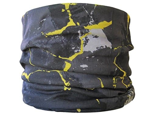 Multifunctional Headwear Grey & Yellow Marble