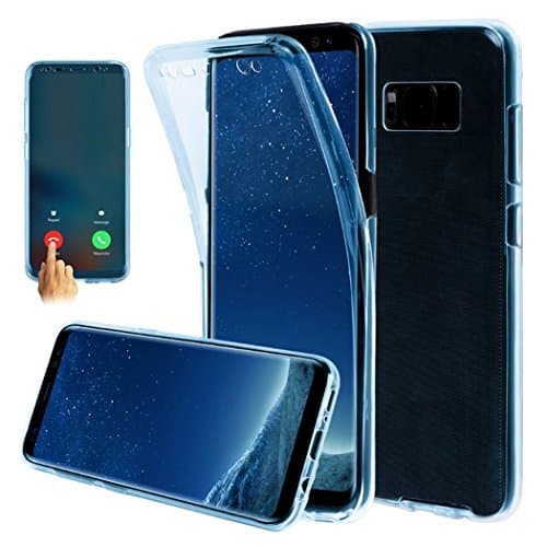 Full Body Case for Samsung Galaxy S8 Plus [Not for S8], 360 Degree Protection Case Cover Premium Silicone Transparent Clear Ultra Thin Soft TPU Gel Shockproof Case for Samsung Galaxy S8 Plus, Hancda Silicone Slim Front and Back Cover Shell Crystal Durable Rubber Full Protection Skin Cover for Samsung Galaxy S8 Plus - Blue