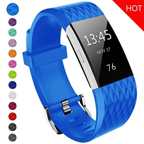 Fitbit Charge 2 Wrist Strap, Yometome TPU Soft Accessories Classic Fitness Bands Replacement Wrist Straps for Fitbit Charge 2 Watchband