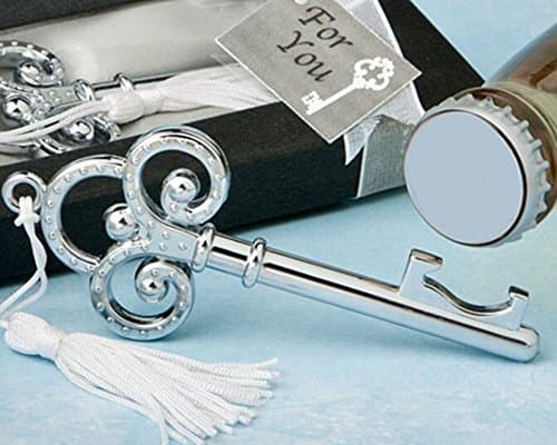 Silver Key Style Vintage Skeleton Key Bottle Openner Wedding Party Table Decor Pack of 10pcs