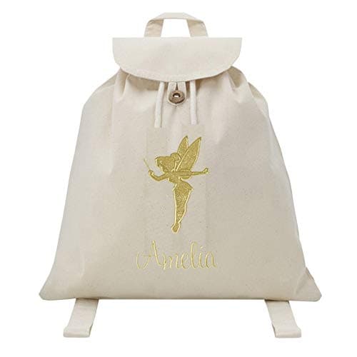 Personalised Girls Disney Tinkerbell Backpack (Cream)