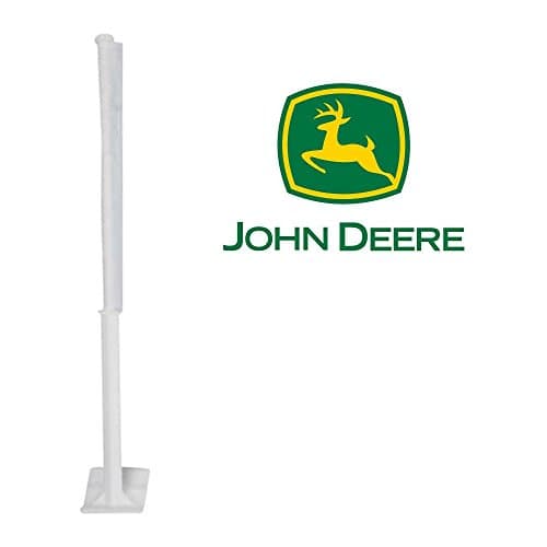 APFoo John Deere car window flag white 12x18inch with pole
