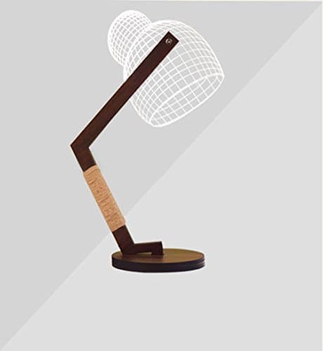 Fsadog 3D eye-protection warm color cozy USB touch button wooden LED table lamp interior decoration for bed lamp