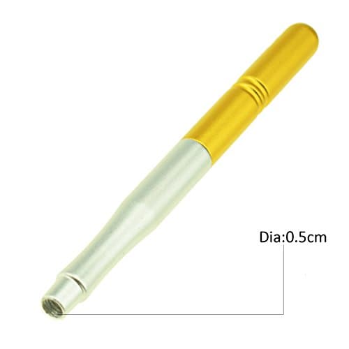 Second Generation Non-scab Eyebrow Microblading Tattoo Kit / One Piece Yellow Colour Manual Eyebow Microblading Pen with 5 Packs 3D Light Oxygen Eyebrow Embroidery Fog Tattoo Needles and One Bottle Eyebrow Microblading Tattoo Pigment (Golden Brown Coffee)