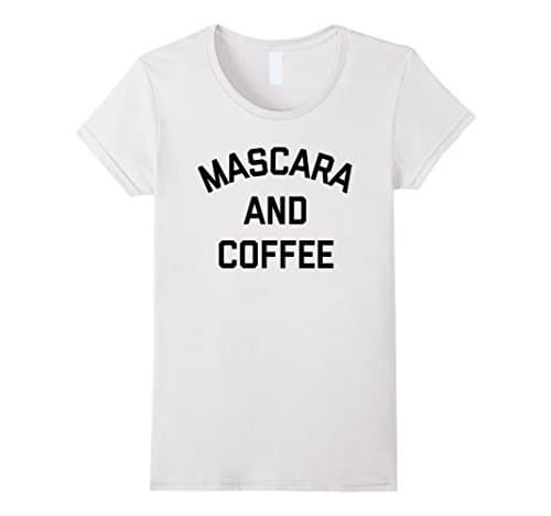 Womens Mascara And Coffee Tee Shirt Medium White