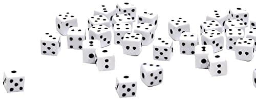 Beads Unlimited Coloured Dice White Plastic Square 6mm-Pack of 200