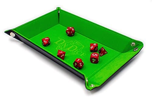 DnDice Foldable Tray Crafted From Felt And PVC Leather For Dungeons & Dragons And Other RPG Games | Green Felt