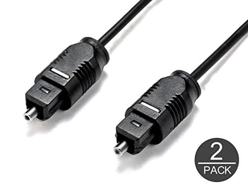 Digital Optical Audio Toslink Cable 2 Packs（10Ft） By Leagon