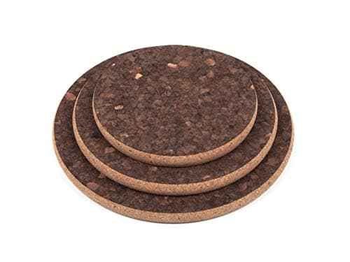 Chunky Round Dark Cork Hot Pot Stand Trivet Small Medium Large (30x30 cm)