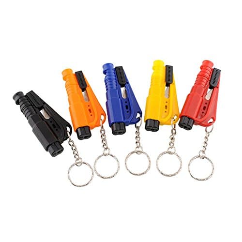 ESTD 3 in 1 Multi-function Great Keychain Car Emergency Hammer Rescue Safety Glass Breaker Seat Belt Cutter(Color: Send by Random)