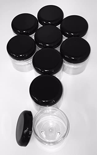 16 OZ PET SHORT JARS WITH BLACK DOME LIDS - MADE IN USA