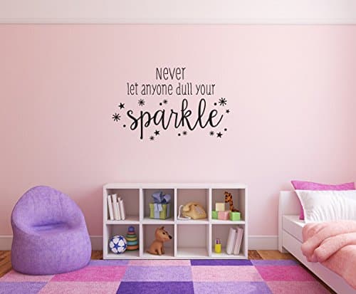 Never let anyone dull your sparkle sparkles Removable Wall Decal Sticker DIY Art Décor for Home Nursery Kids' Girl's Room Decals
