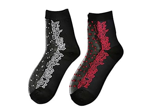 HelloClaire 2 Pack Women's Premium Quality Transparent Elastic Ankle Socks Made In Korea