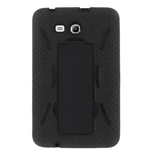 Galaxy Tab E 8.0 T377 Case, KIQ Heavy Duty Silicone Skin Hard Plastic Protective Case Cover for Samsung Galaxy Tab E 8.0 SM-T377 [2016] (Hybrid Black)