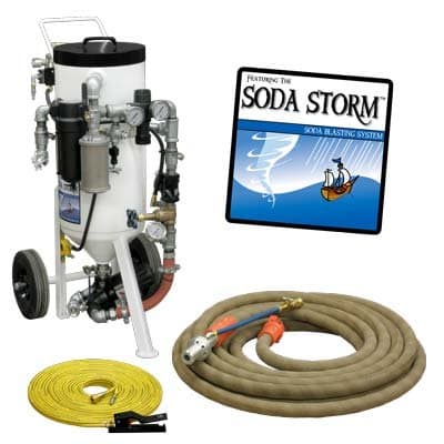 1.5 Cu. Ft. Soda Blasting Machine, Portable, Pressure Hold System, Pneumatic