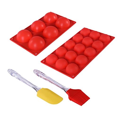 Core Aim Silicone Soap Mold 6-cavity with 15-cavity Semi Sphere Cake Mold Chocolate Trays