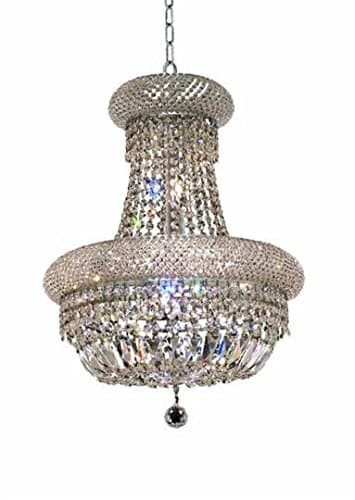Adele Chrome Modern 8-Light Hanging Chandelier Heirloom Handcut Crystal in Crystal (Clear)-1533D16C-RC--16" W/D