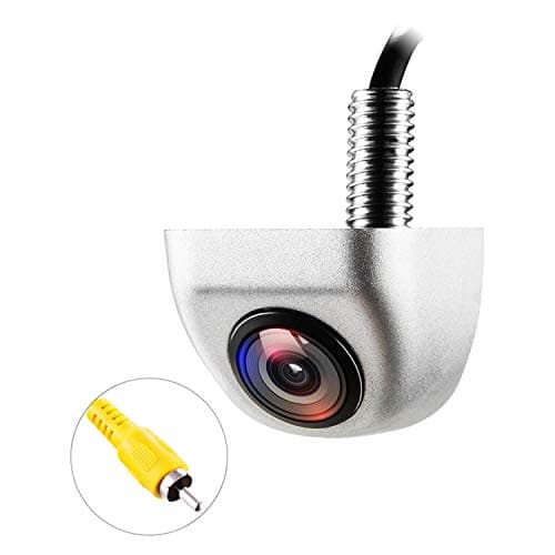Backup Rear View Camera Silver- IP69K Waterproof Great Night Vision HD and Super Wide Angle Metal OEM Style Silver Reverse Rear View Backup Camera for Cars Pickup Trucks SUVs RVs Vans (Silver)