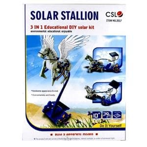 3 in 1 Educational Blue Stallion and Pegasus DIY Solar Powered Kit Toy Gift for Kid Children