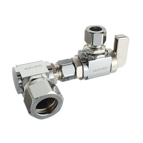 5/8inch Od Compression X 3/8inch Od Compression Angle Skirted Toilet Kit, Lead Free (Chrome)